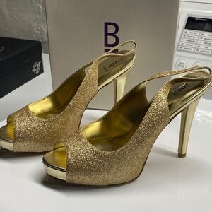 Glittering Gold Slingback Heels